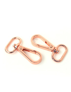 Set di 2 moschettoni in metallo - Oro rosa 19 mm