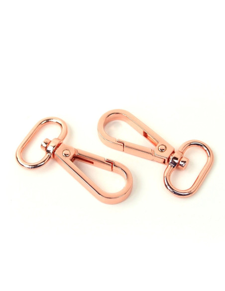 Set di 2 moschettoni in metallo - Oro rosa 19 mm