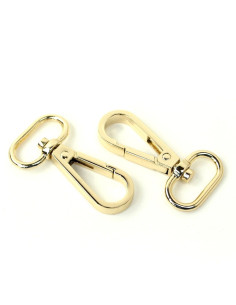 Set di 2 moschettoni in metallo - Oro 19 mm