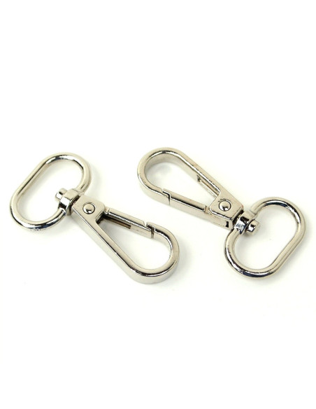 Set di 2 moschettoni in metallo - Argento 19 mm