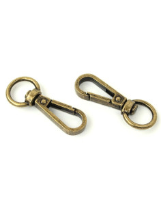 Set di 2 moschettoni in metallo - Antico 12,7 mm