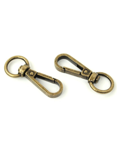 Set di 2 moschettoni in metallo - Antico 12,7 mm