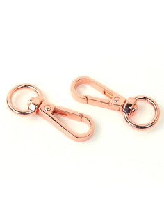 Set di 2 moschettoni in metallo - Oro rosa 12,7 mm