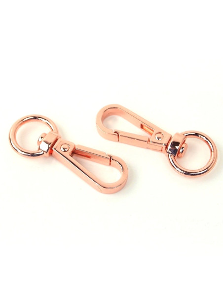 Set di 2 moschettoni in metallo - Oro rosa 12,7 mm