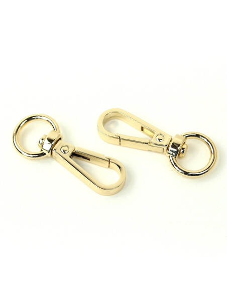 Set di 2 moschettoni in metallo - Oro 12,7 mm