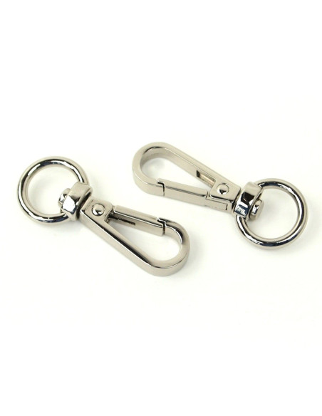 Set di 2 moschettoni in metallo - Argento 12,7 mm