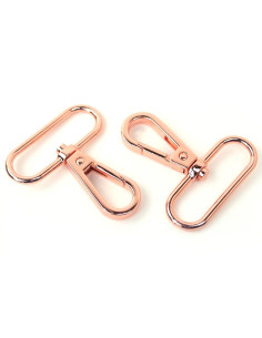 Set di 2 moschettoni in metallo - Oro rosa 38 mm
