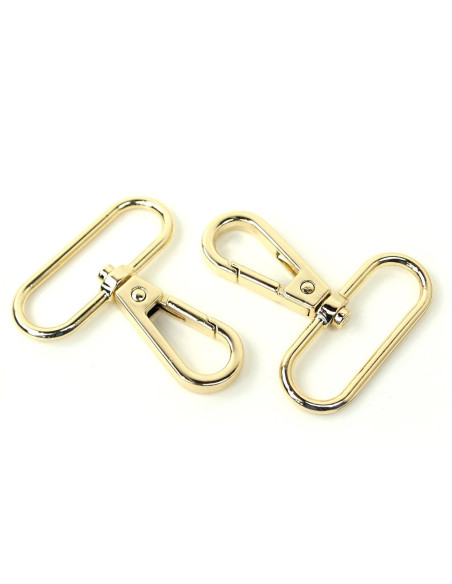 Set di 2 moschettoni in metallo - Oro 38 mm