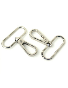 Set di 2 moschettoni in metallo - Argento 38 mm