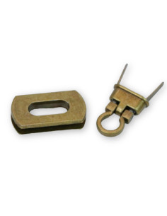 Chiusura a scatto rettangolare arrotondata - Antico 31 x 17 mm