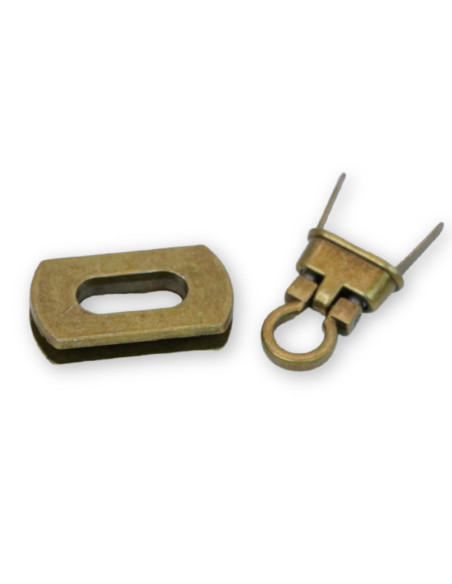 Chiusura a scatto rettangolare arrotondata - Antico 31 x 17 mm