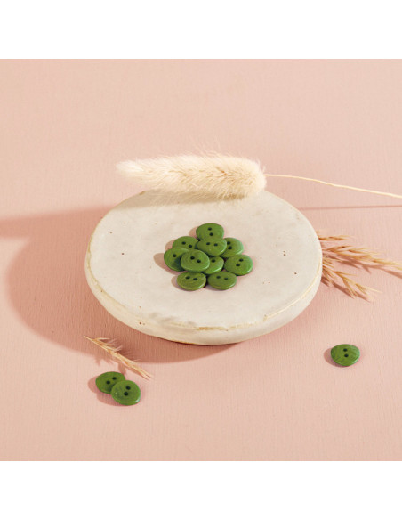 Pulsante Corozo Jaipur - Foglia di Matcha