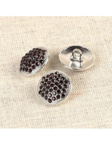 Bottone strass Erakis - Lilla 17 mm