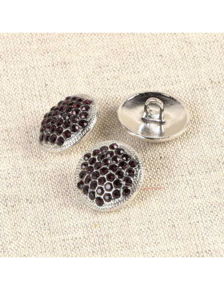 Bottone strass Erakis - Lilla 17 mm