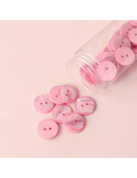 Bottone Sparkle 2 fori - Rosa pallido