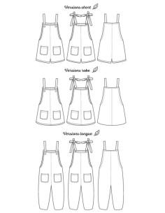 Modello di salopette Fauvette - Marmaï Patterns 2