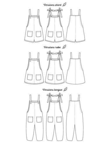 Modello di salopette Fauvette - Marmaï Patterns