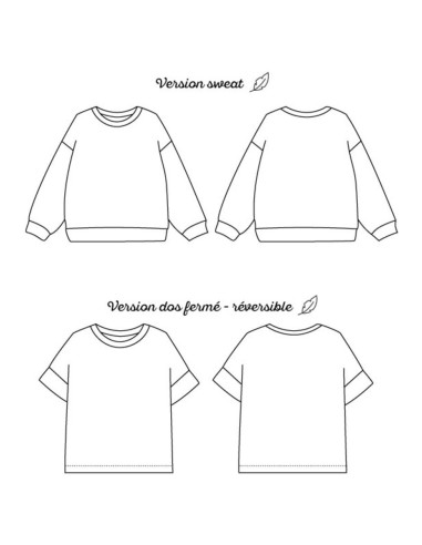 Modello di felpa e t-shirt oversize Chouette - Marmaï Patterns
