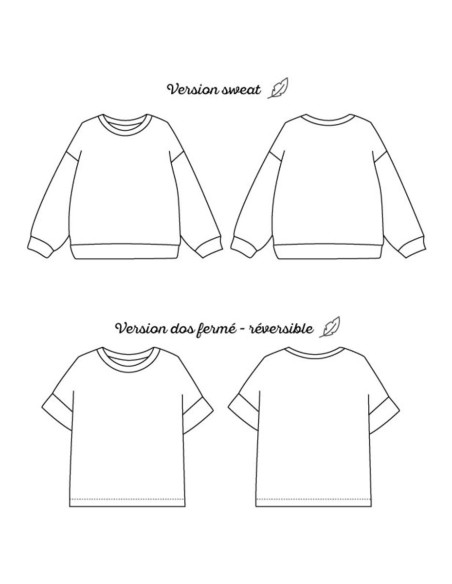 Modello di felpa e t-shirt oversize Chouette - Marmaï Patterns