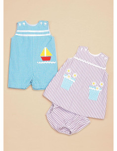Modello di salopette, abito e pantaloncini per neonati - Butterick 6905
