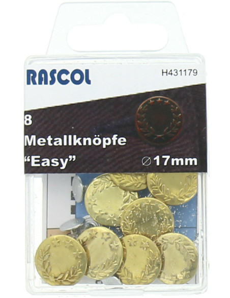 Scatola di 8 bottoni jeans 17mm Rascol - Oro alloro