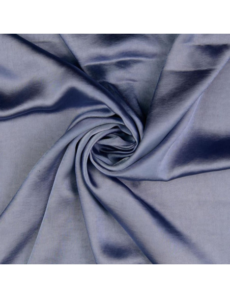 Tessuto satin deluxe effetto seta - Blu jeans
