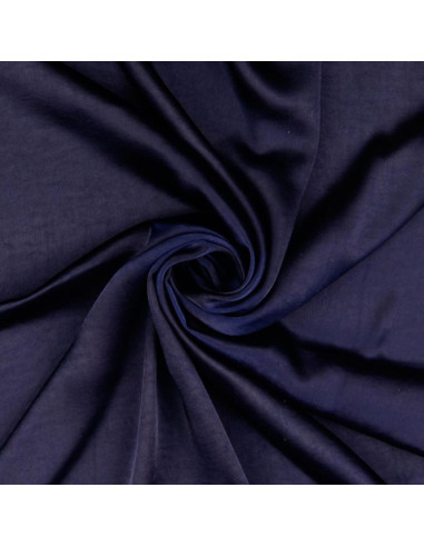 Tessuto satin deluxe tocco seta - Blu marino