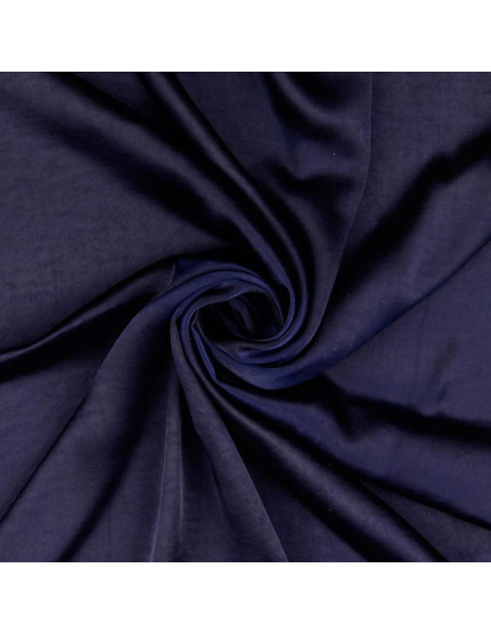 Tessuto satin deluxe tocco seta - Blu marino