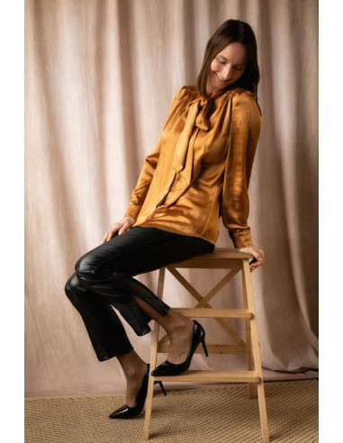 Tessuto satin deluxe tocco seta - Rame