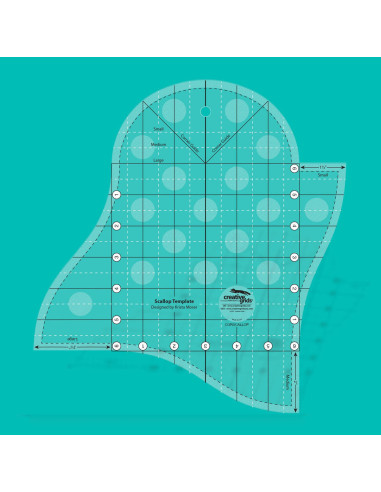 Regola per bordo smerlato Scallop Template Creative Grids
