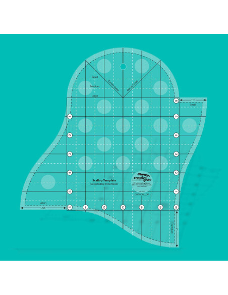 Regola per bordo smerlato Scallop Template Creative Grids