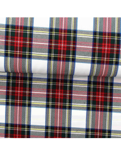 Tessuto tartan scozzese - Rosso, verde, giallo e beige