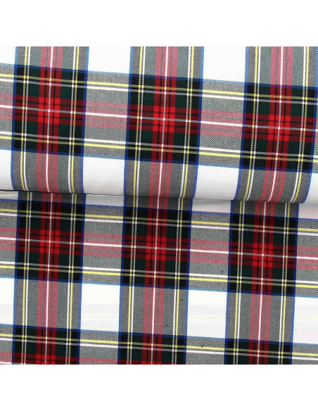 Tessuto tartan scozzese - Rosso, verde, giallo e beige