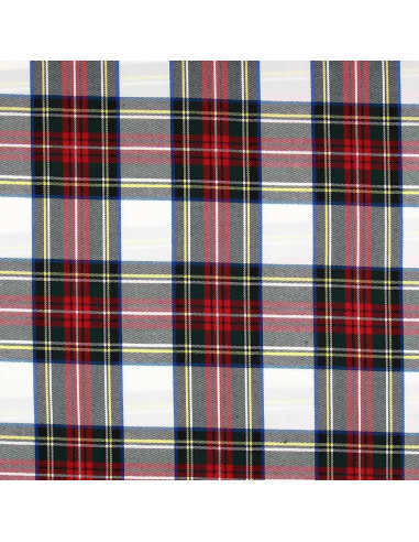 Tessuto tartan scozzese - Rosso, verde, giallo e beige