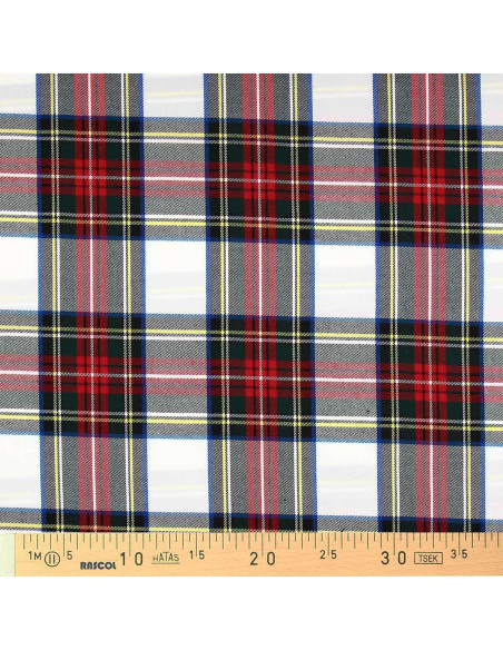 Tessuto tartan scozzese - Rosso, verde, giallo e beige
