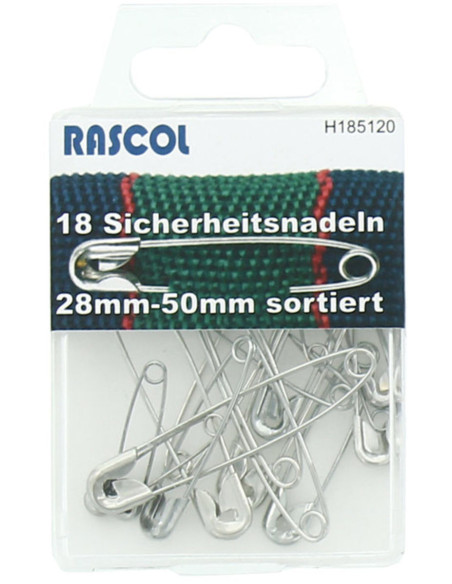 Scatola di 18 spille da balia Rascol - Assortimento argento