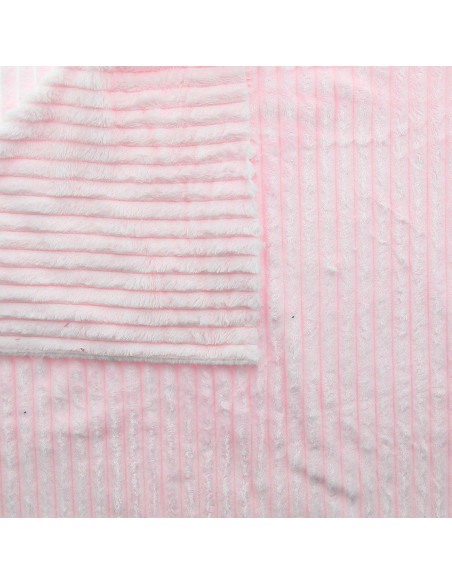 Tessuto minky a coste larghe - Rosa