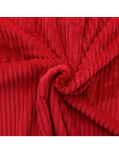 Tessuto minky a coste larghe - Rosso