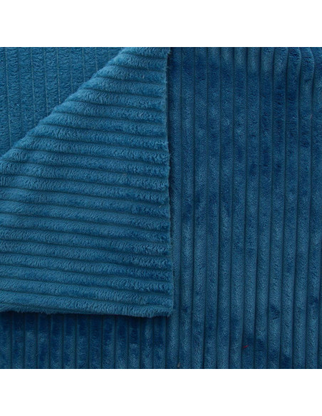 Tessuto minky a coste larghe - Blu petrolio