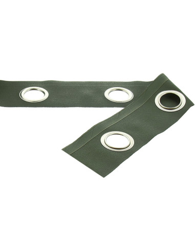 Fascia con occhielli argento opaco - Verde salvia
