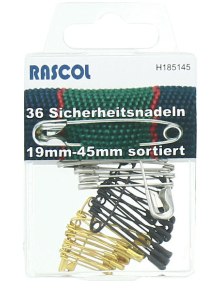 Scatola di 36 spille da balia Rascol - Colori assortiti