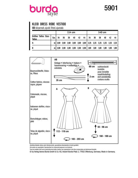 Modello di abito - Burda 5901