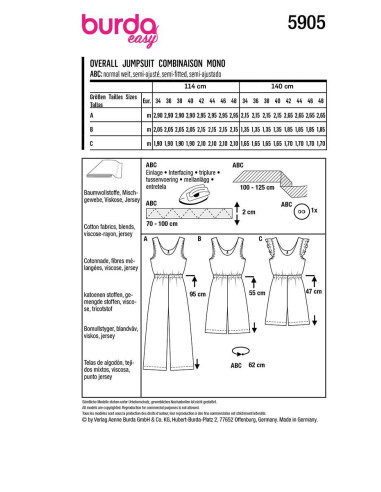 Modello di tuta - Burda 5905
