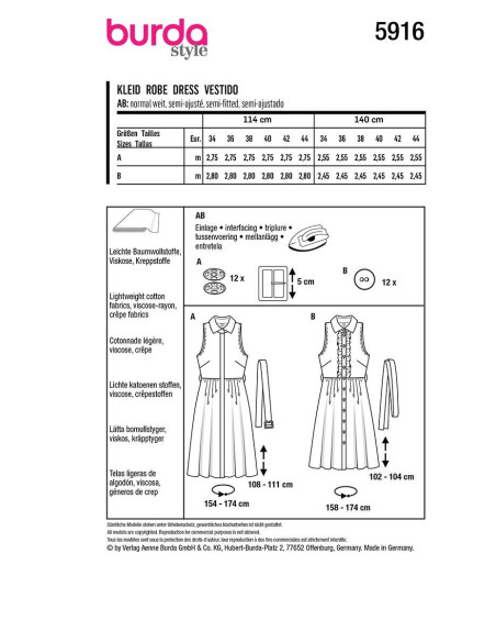 Modello di abito - Burda 5916