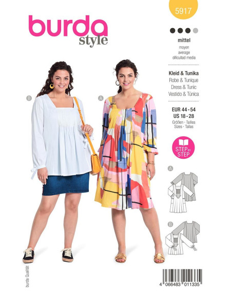 Modello di abito e tunica - Burda 5917
