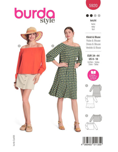 Modello di abito e camicetta - Burda 5920