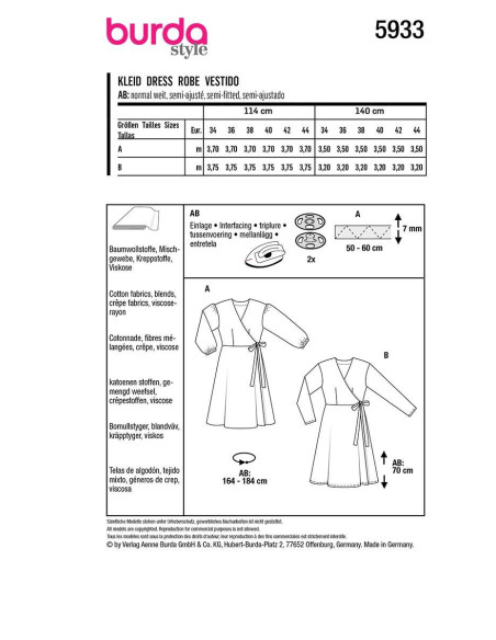 Modello di abito - Burda 5933