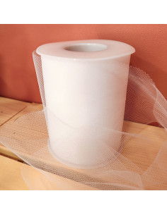 Nastro di tulle - Bianco - Rotolo di 40 metri