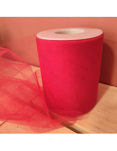 Nastro di tulle - Rosso - Rotolo di 40 metri