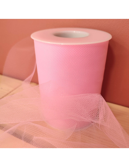 Nastro di tulle - Rosa - Rotolo di 40 metri